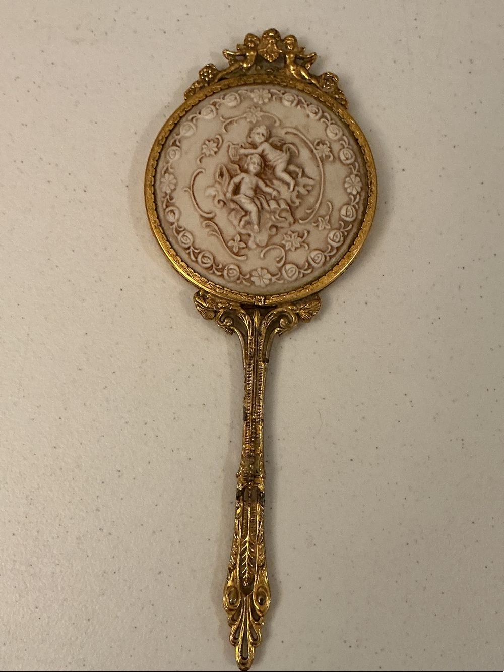Gold and Ivory Decorative Vanity Mirror